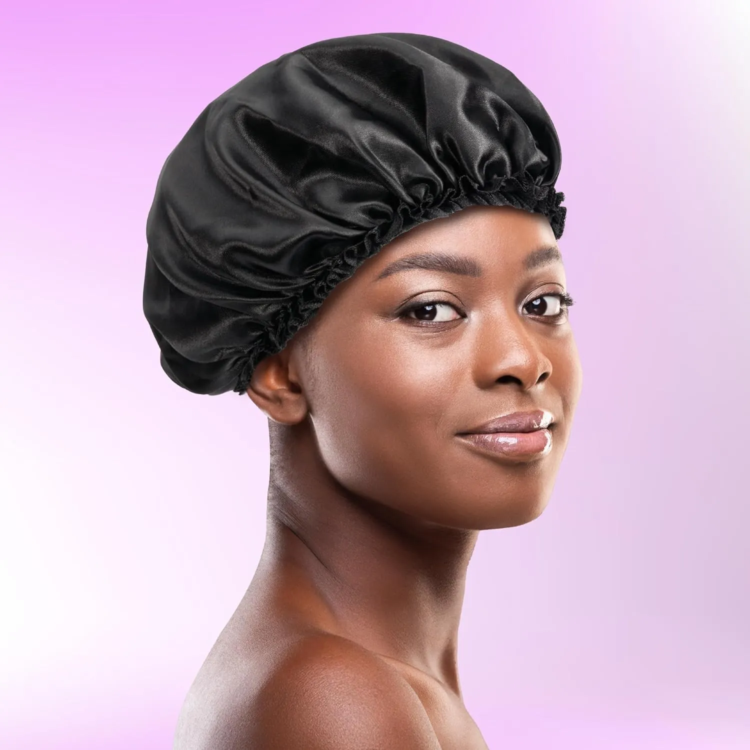 Red by Kiss Silky Satin Hair Bonnet  Dual Layer for Moisture Retention, No-Slip & Comfortable Breathable Fabric for All Hair
