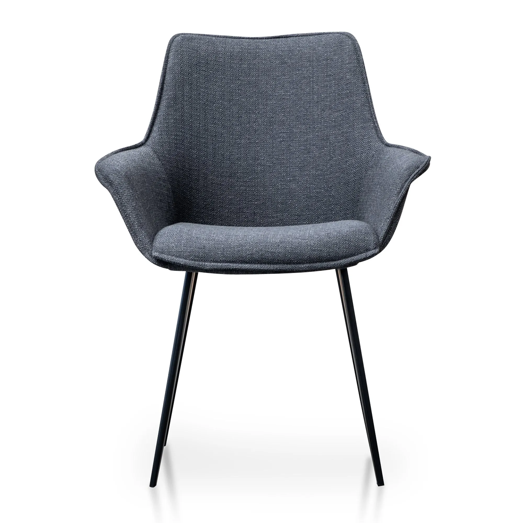 Set of 2 - Nola Fabric Dining Chair - Charcoal Grey