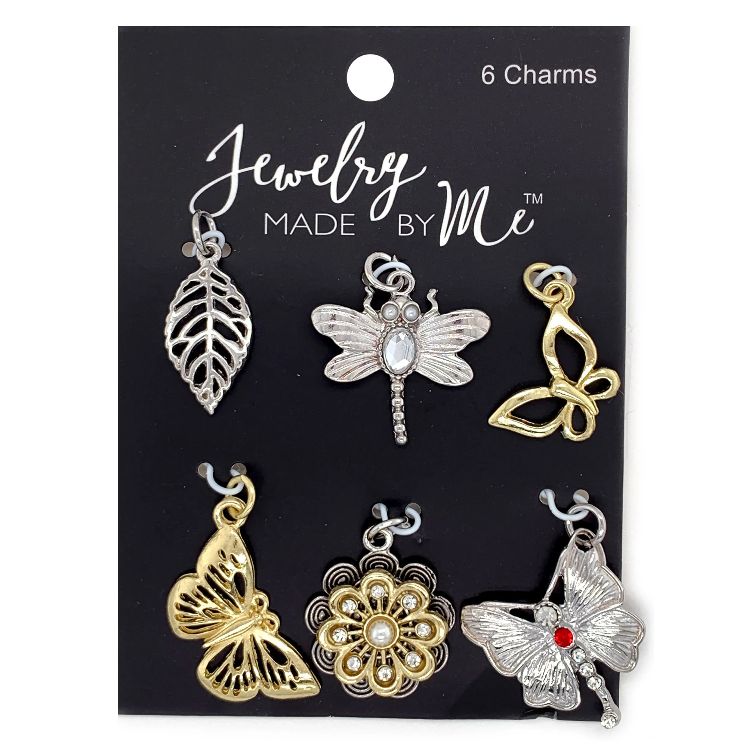 Silver and Gold Mixed Metal Garden Charms 6pc Set