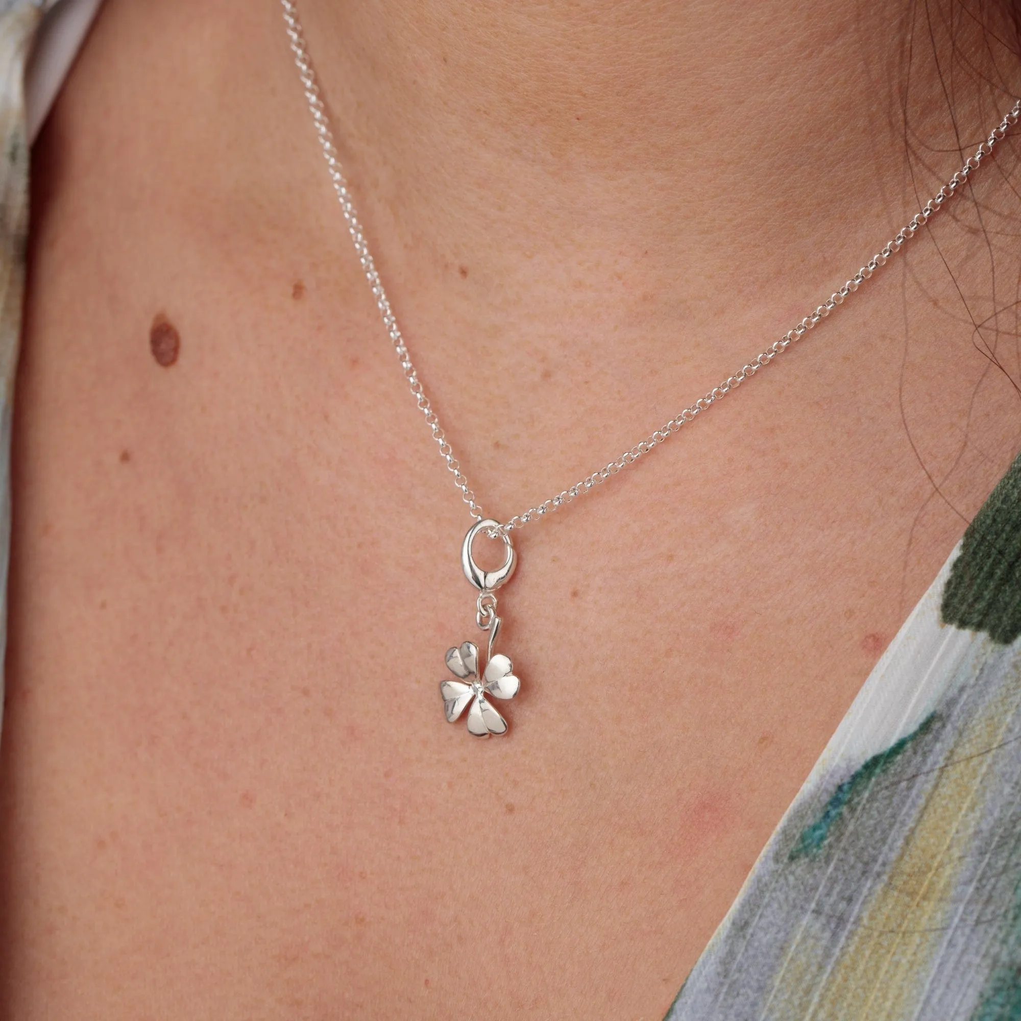 Silver Four Leaf Clover Charm