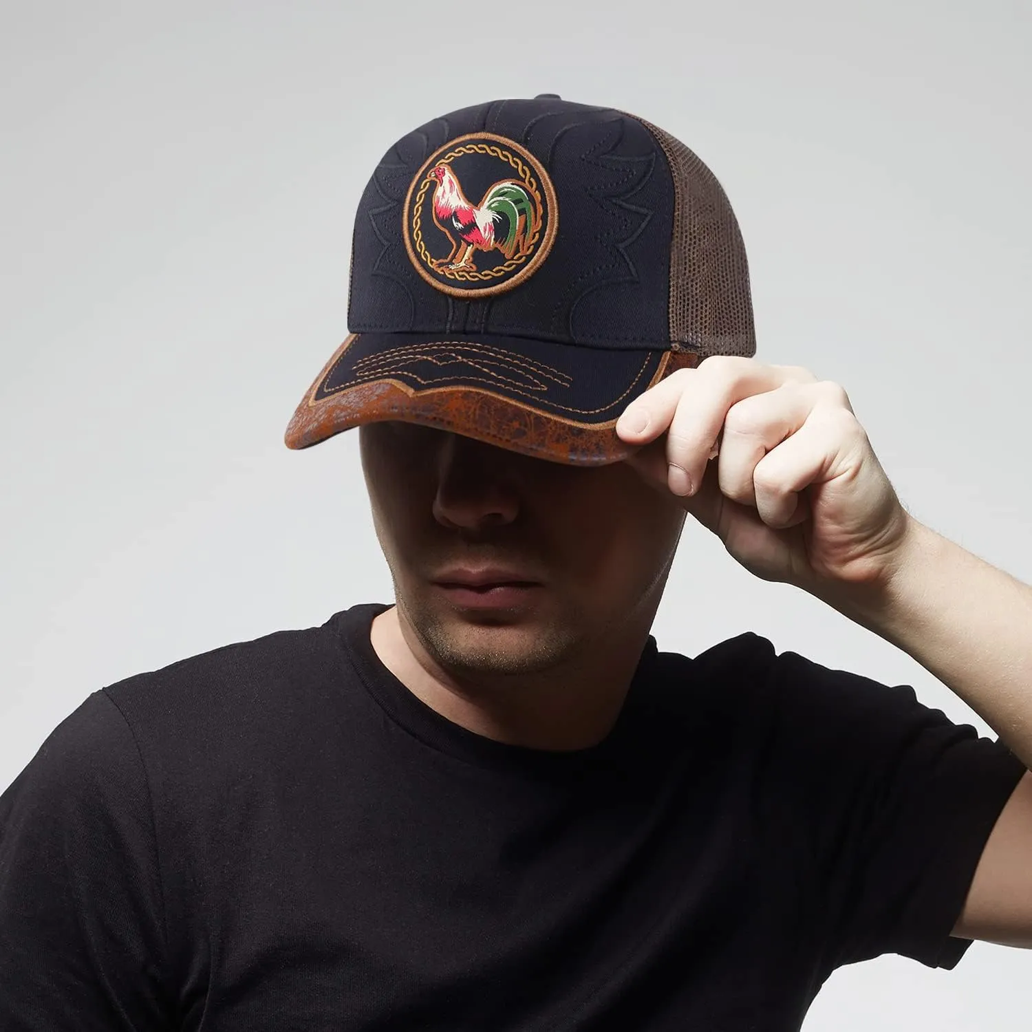 Trendy Apparel Shop Rooster Embroidered Trucker Mesh Baseball Cap