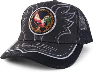 Trendy Apparel Shop Rooster Embroidered Trucker Mesh Baseball Cap