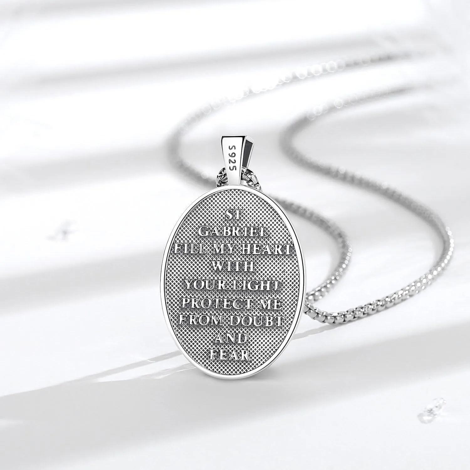 Vito 925 Sterling Silver Saint Necklaces for Women Men, St Michael/Crucifix/Caravaca/St Jude/Virgin Mary Pendant Patron Saint Amulet Medal Religion Jewelry Gift