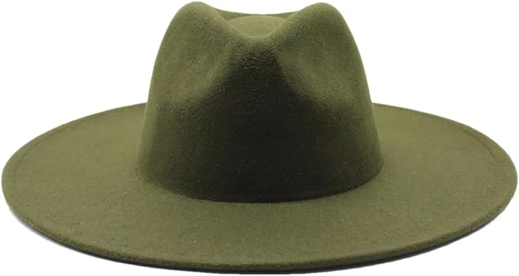 Winter Wool Solid Classic Fedoras Cap Men Women Panama Jazz Hat Wide Brim Fedoras