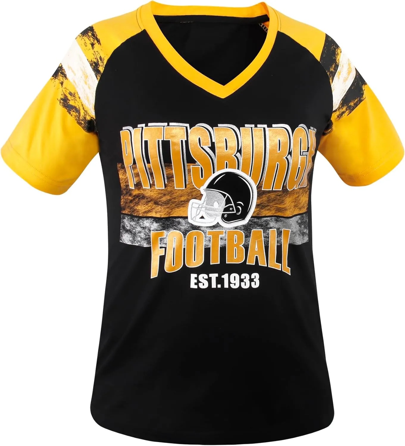 Womens Football Fans V Neck City Raglan T-Shirts