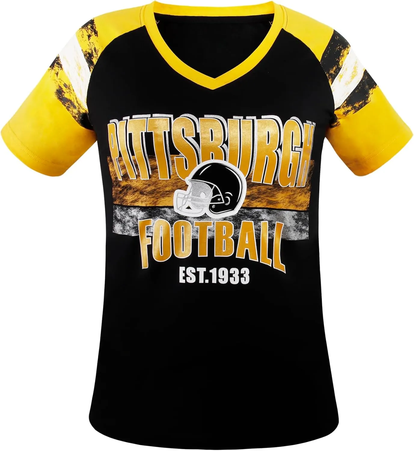 Womens Football Fans V Neck City Raglan T-Shirts