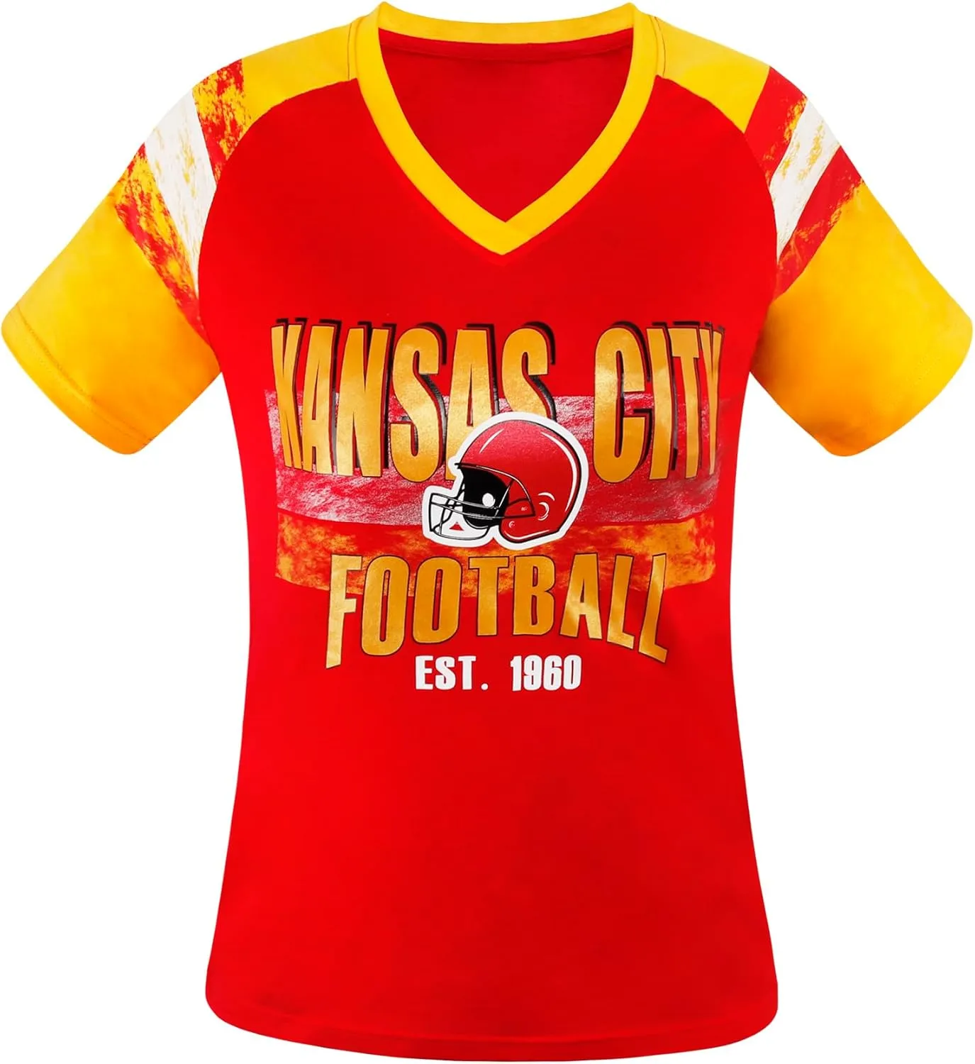 Womens Football Fans V Neck City Raglan T-Shirts