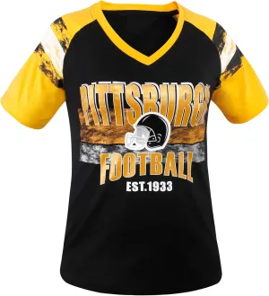 Womens Football Fans V Neck City Raglan T-Shirts