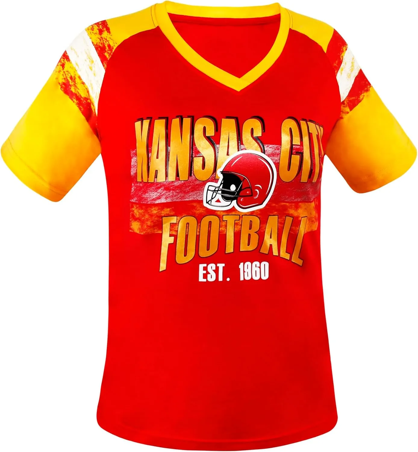 Womens Football Fans V Neck City Raglan T-Shirts