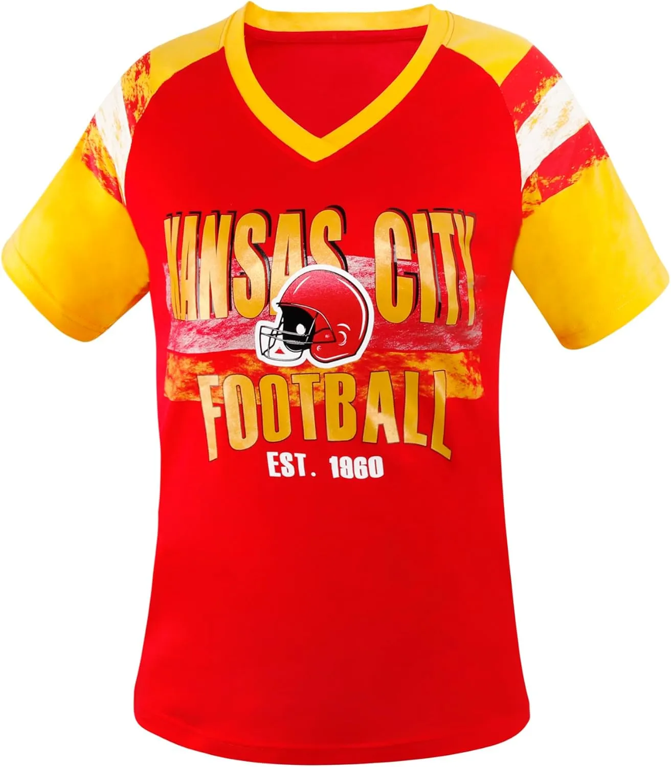 Womens Football Fans V Neck City Raglan T-Shirts