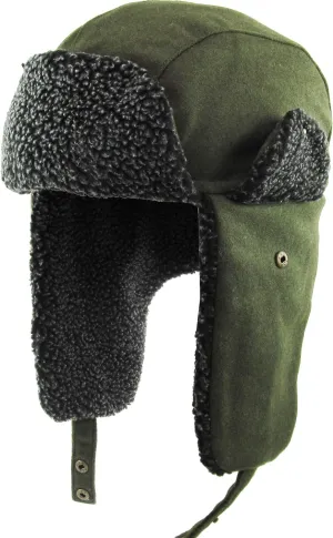 Wool Blend Aviator Trapper hat Trooper Ear Flaps Ushanka Eskimo Russian Warm Winter Cold